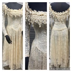 Vintage Cottagecore Victorian Edwardian Lace Dress